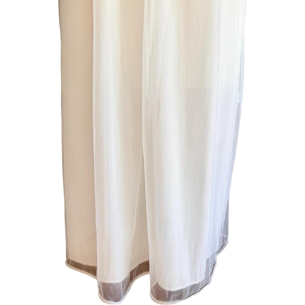 Vintage Jenne Marie Nylon Nightgown 1970s Pearl Button Empire Chiffon White S - Picture 8 of 12